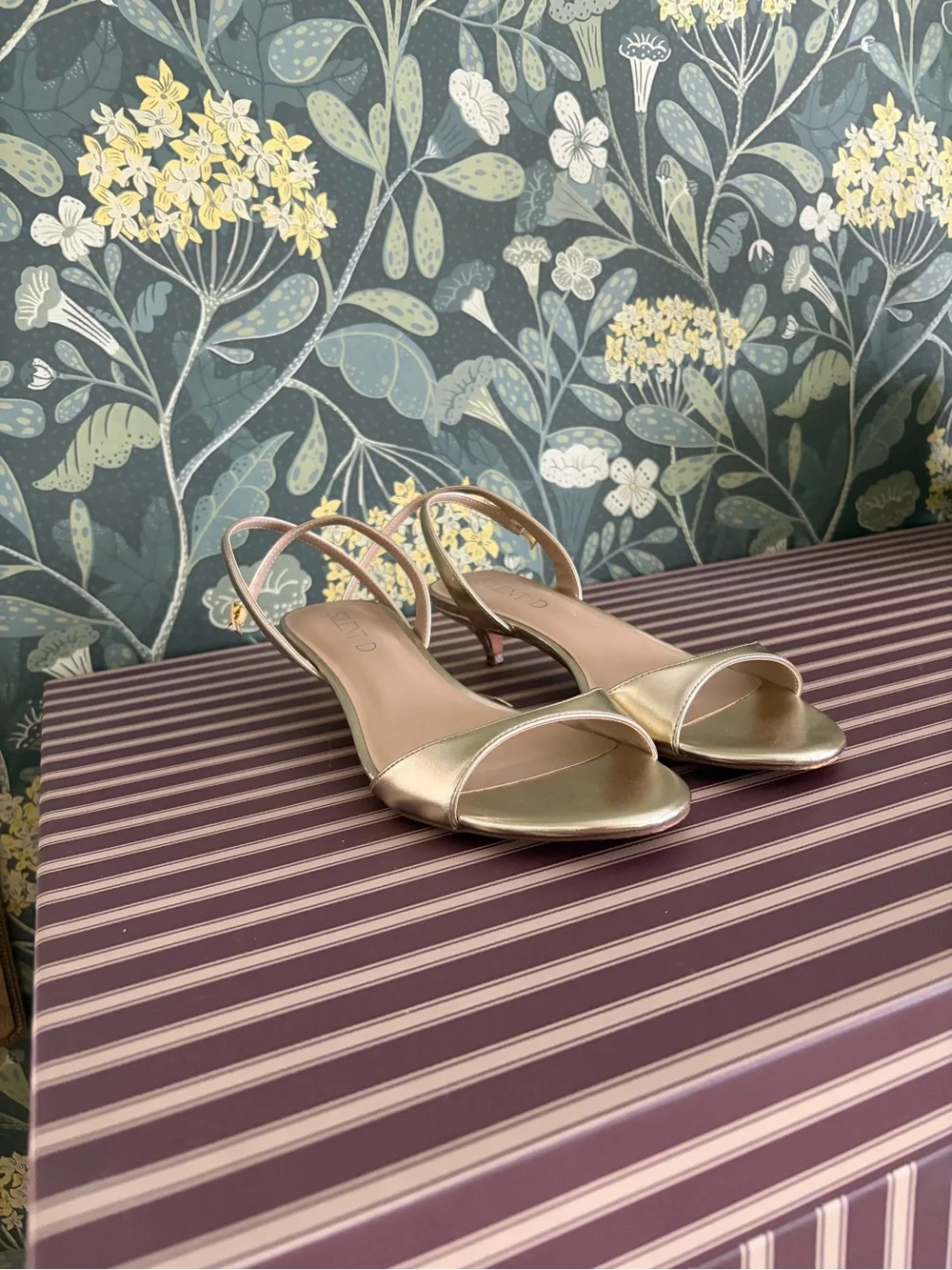Anthropologie Gold Slingback Sandals - Elegant Women’s Dress Shoes